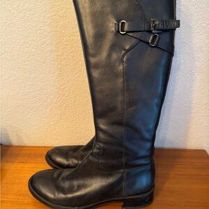 Classic Black Knee-High Riding Boots 39 8